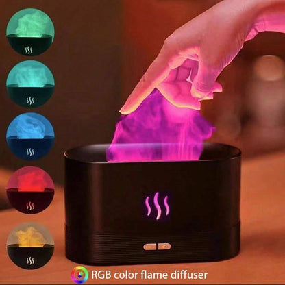 LED Flame Lamp Aroma Diffuser Humidifier - LifestyleLuxe Market