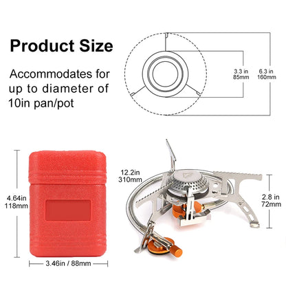 Camping Gas Stove - LifestyleLuxe Market: Outdoor Tourist Burner Strong Fire Heater