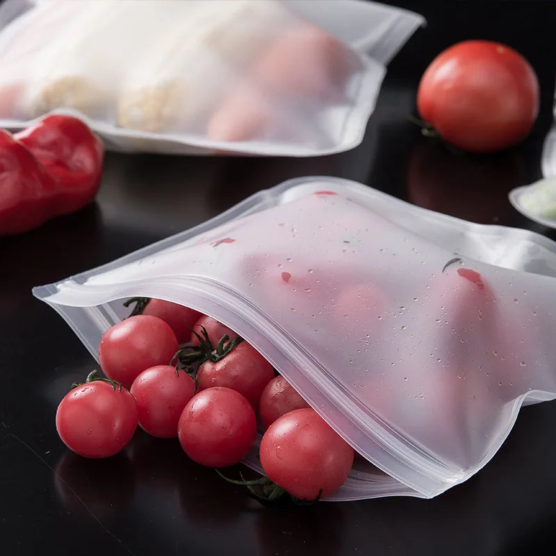 Reusable Leakproof Silicone Food Storage Bag - LifestyleLuxe Market: This Ziploc Keeps Your Food Fresh and Eco-Friendly!