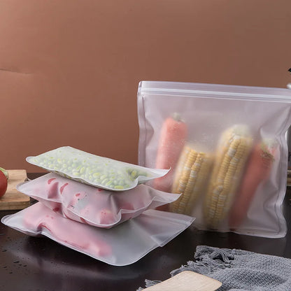 Reusable Leakproof Silicone Food Storage Bag - LifestyleLuxe Market: This Ziploc Keeps Your Food Fresh and Eco-Friendly!