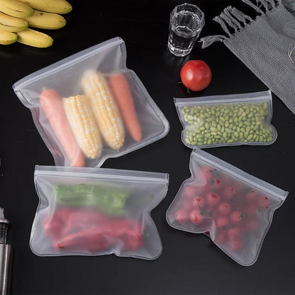 Reusable Leakproof Silicone Food Storage Bag - LifestyleLuxe Market: This Ziploc Keeps Your Food Fresh and Eco-Friendly!