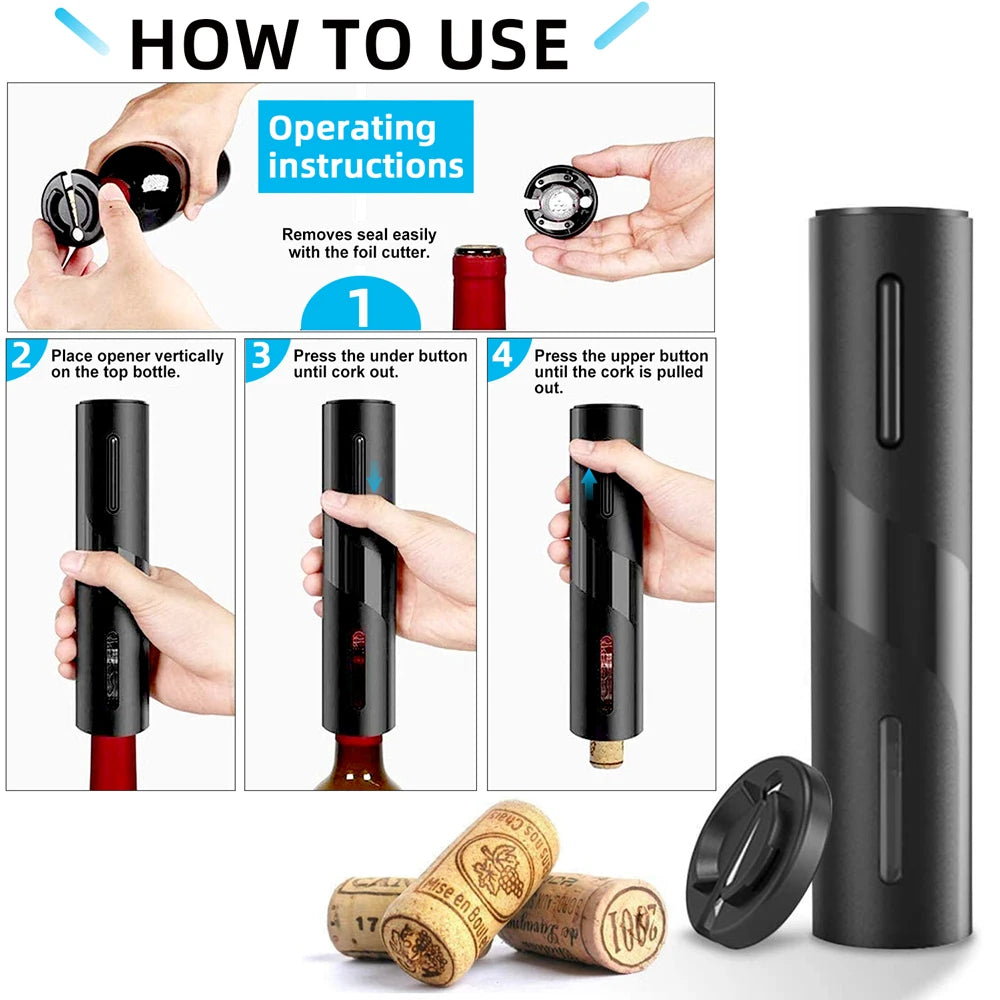 Electric Wine Opener - LifestyleLuxe Market: Effortless Wine Uncorking!