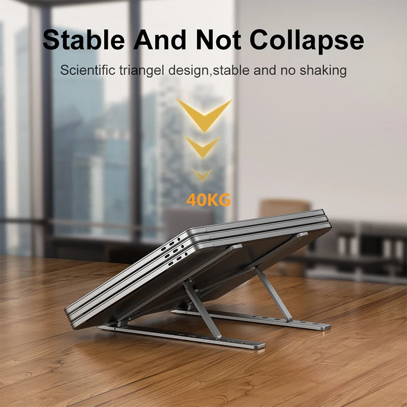 Adjustable Aluminum Alloy Laptop Holder Stand - LifestyleLuxe Market: Elevate Your Workstation with Style and Comfort!