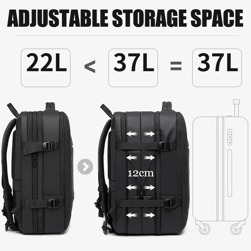 Expandable Waterproof USB Travel Backpack - Stay Organized on the Go | LifestyleLuxe Market