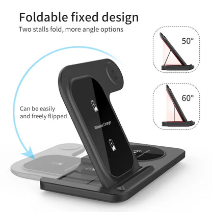 3-in-1 Wireless Charger Stand Pad For Airpods, Iphone, and Imax watch - LifestyleLuxe Market: Streamline Your Charging Experience!